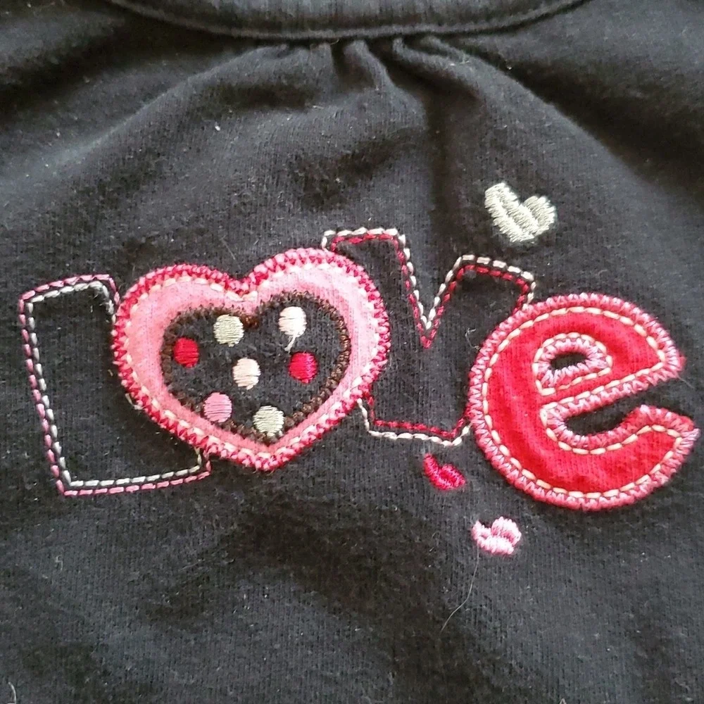 Jumping Beans Black Long Sleeve LOVE Shirt with Carters Black Pants outfit 3M‎